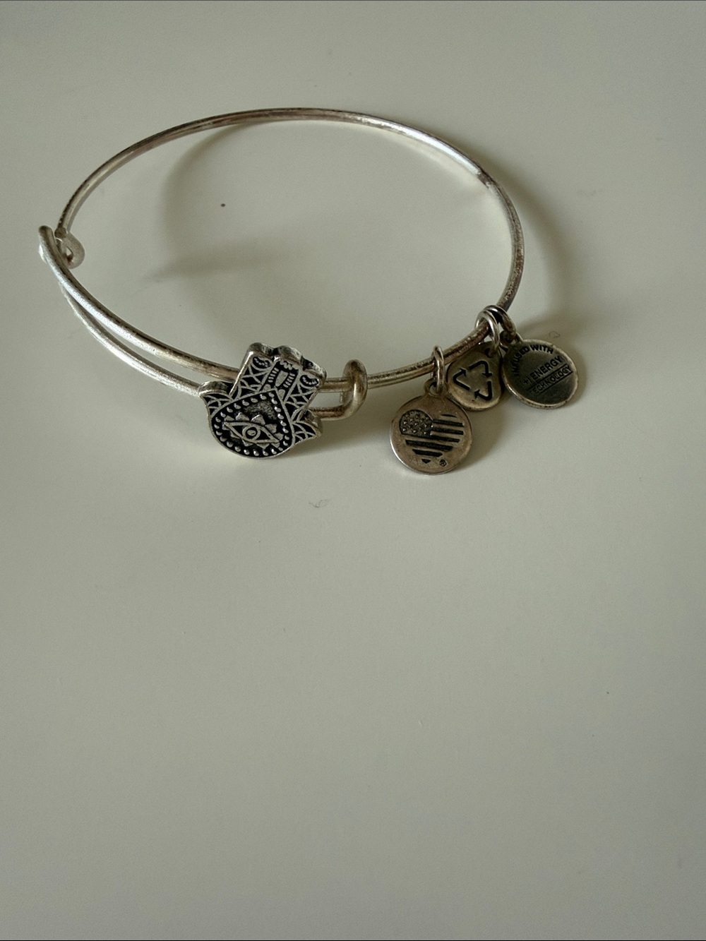 Alex and Ani Silver Hamsa Hand Charm Expandable Bracelet